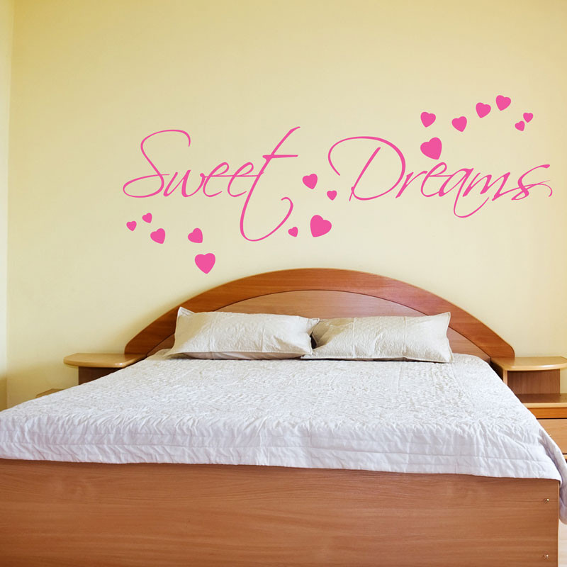 Bedroom Wall Decals Quotes
 Sweet Dreams With Hearts Bedroom Wall Sticker Decal Q