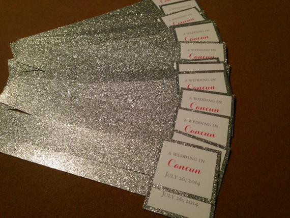 Belly Bands For Wedding Invitations
 Items similar to SAMPLE Glitter Belly Bands for Wedding