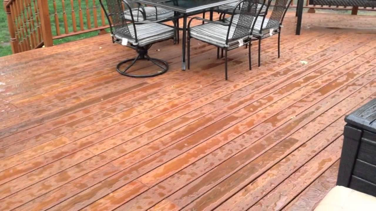 Benjamin Moore Deck Paint
 How the deck holds up to rain after Benjamin Moore