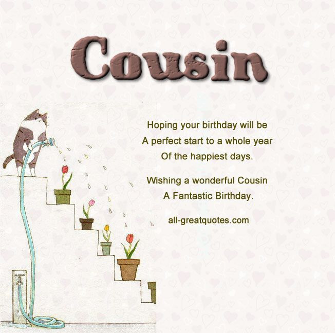 Best Cousin Birthday Quotes
 Best free original birthday cards made just for your