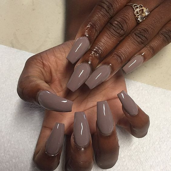 Best Nail Colors For Dark Skin
 Multi Shapes Brown Acrylic Fingernails For Fall 30