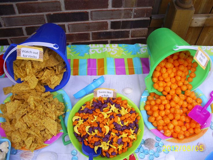 Best Pool Party Food Ideas
 pool party food= Doritos gold fish cheese puffs