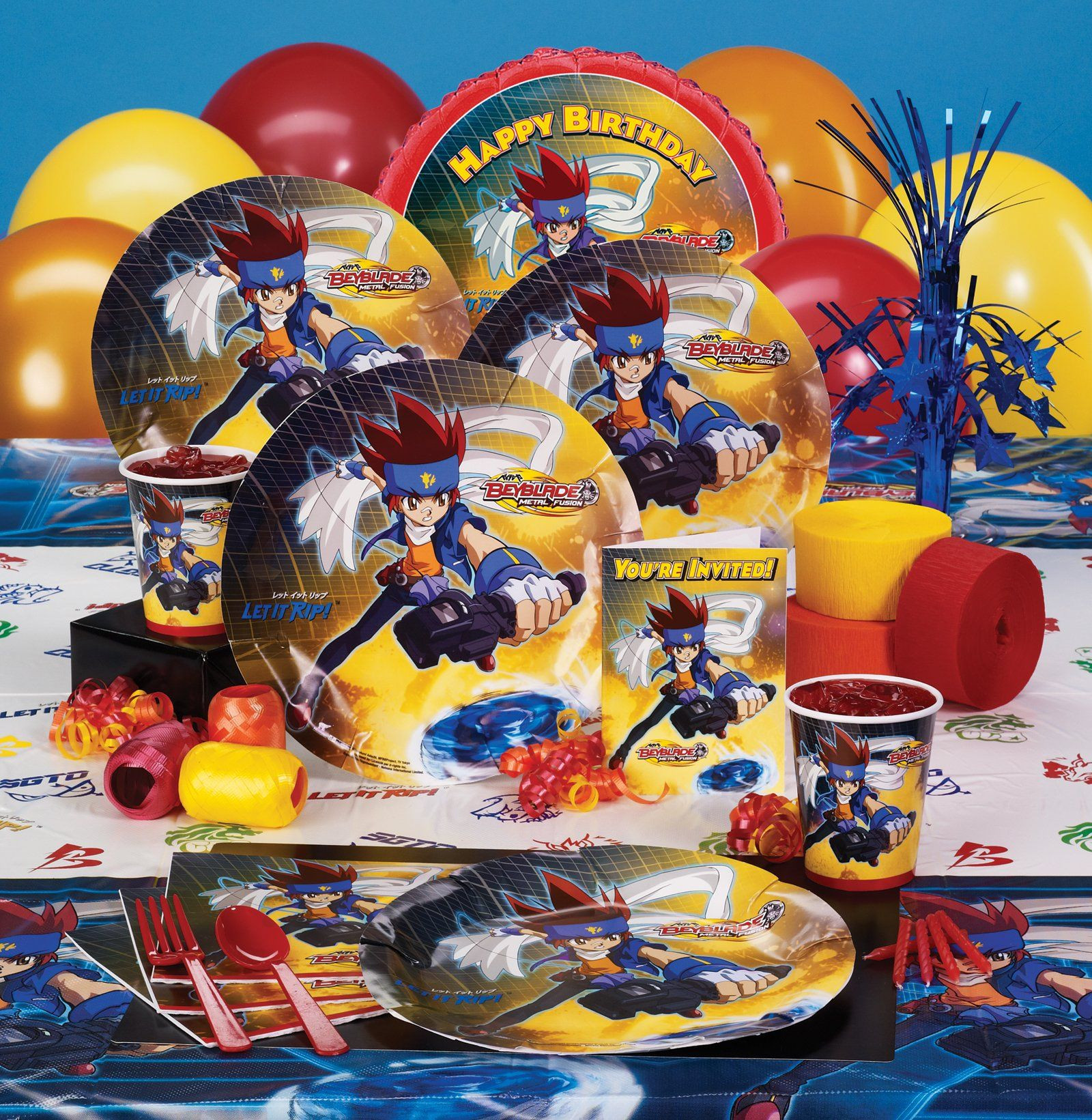 Beyblade Birthday Party Ideas
 Beyblade Plastic Tablecover 1 SkylersLife