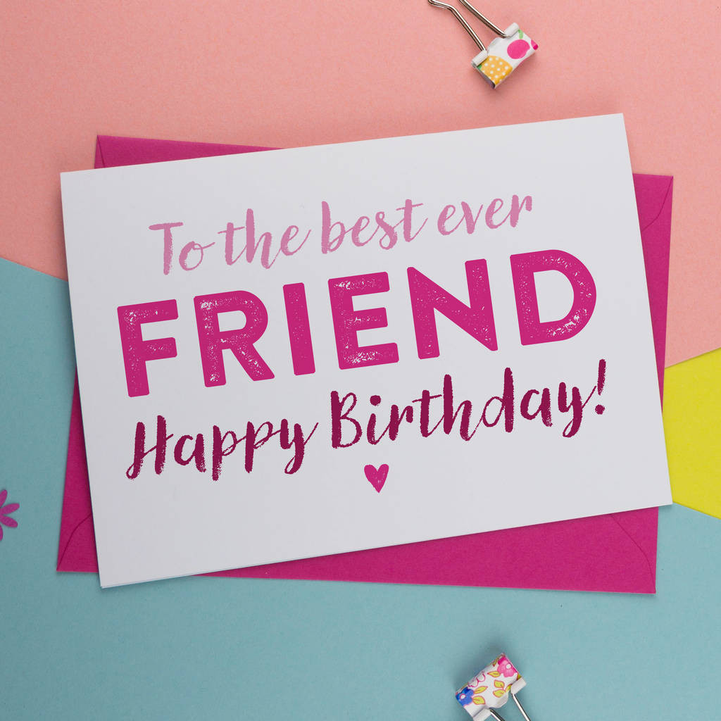 Bff Birthday Cards
 bff best friend birthday card in pink and blue by a is for