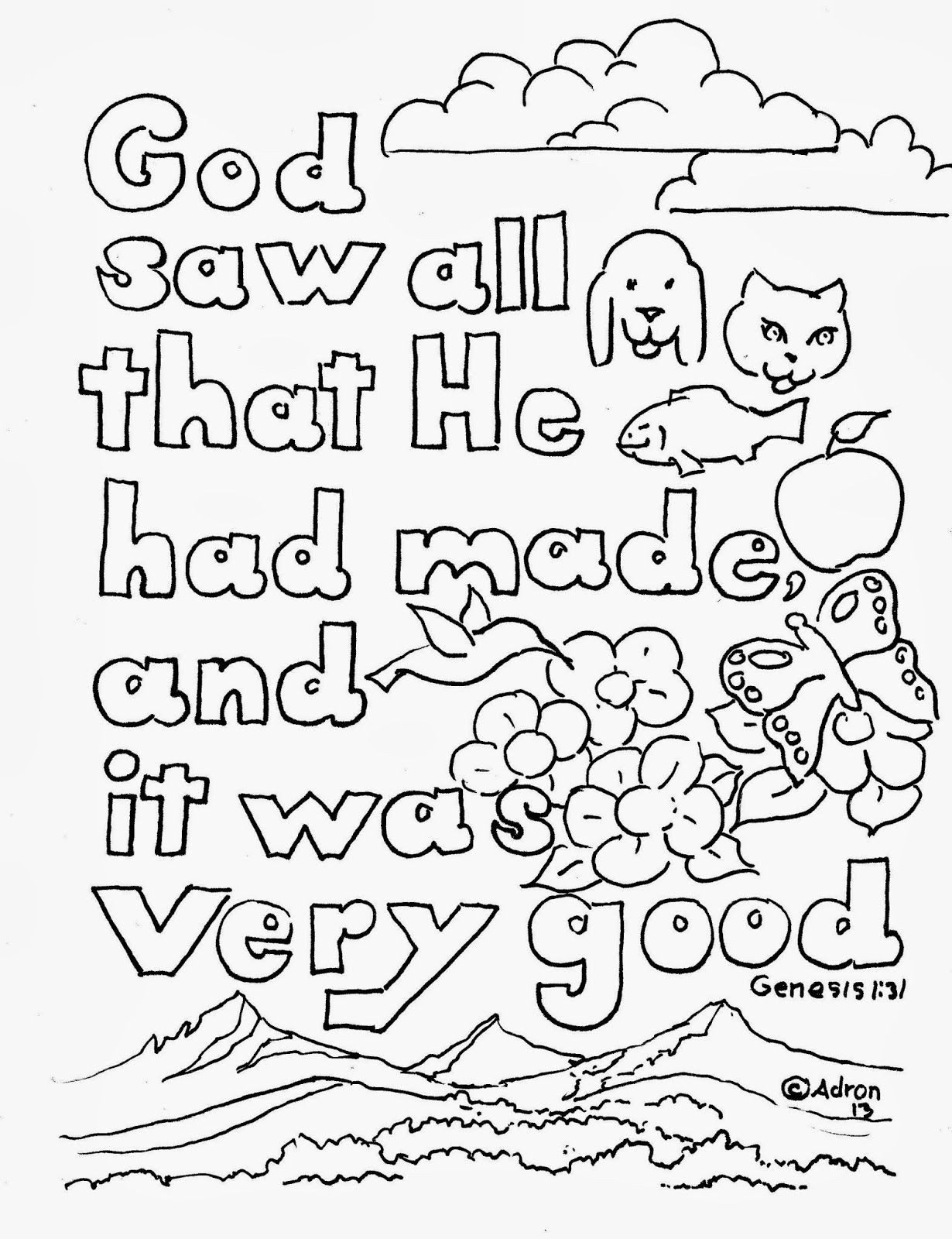 Bible Coloring Pages For Kids With Verses
 Coloring Pages for Kids by Mr Adron Bible Verse