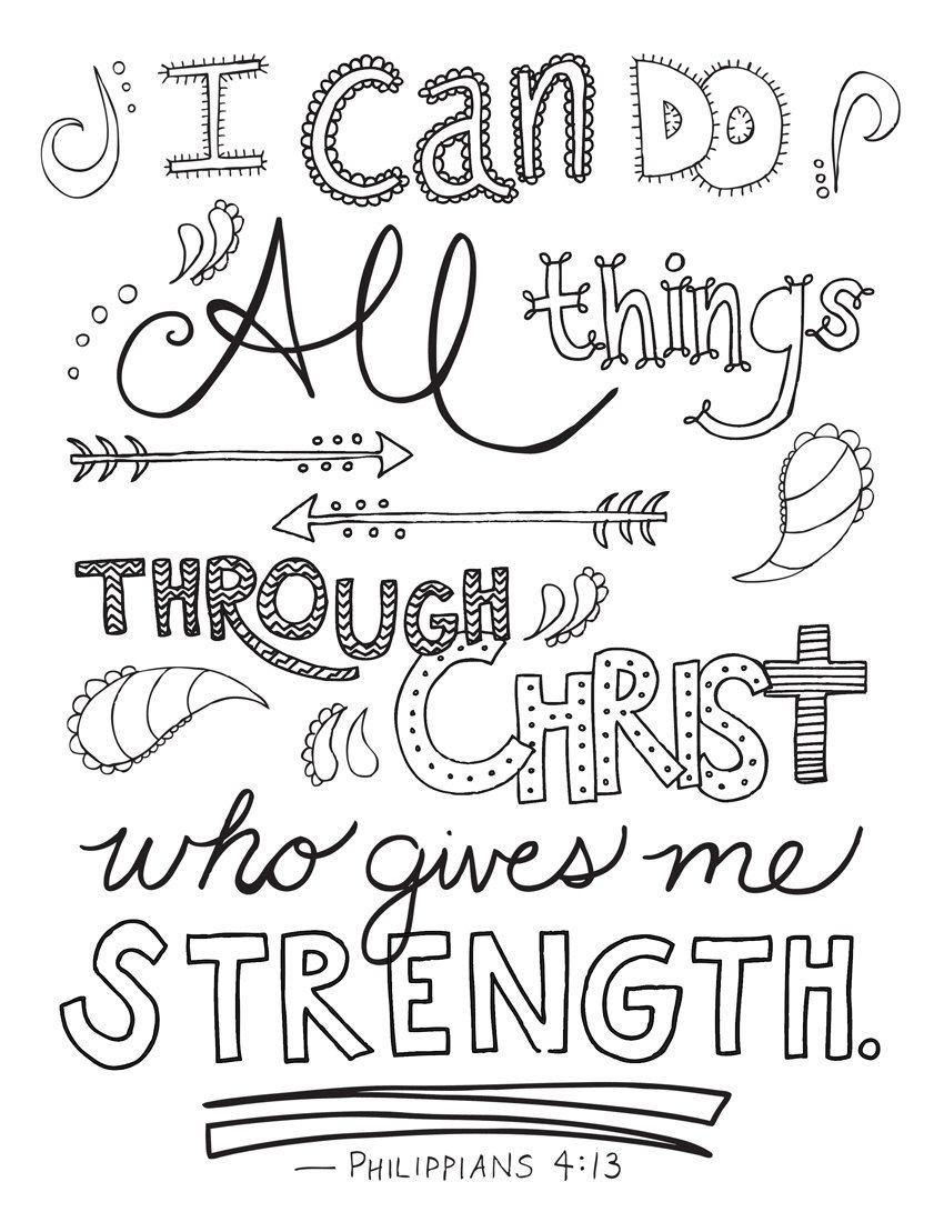 Bible Coloring Pages For Kids With Verses
 Bible Verse Coloring Page Philippians 4 13 by