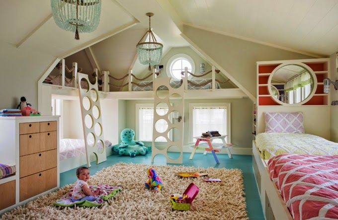 Big Kids Room
 How fun is this Multiple beds for a big kids room