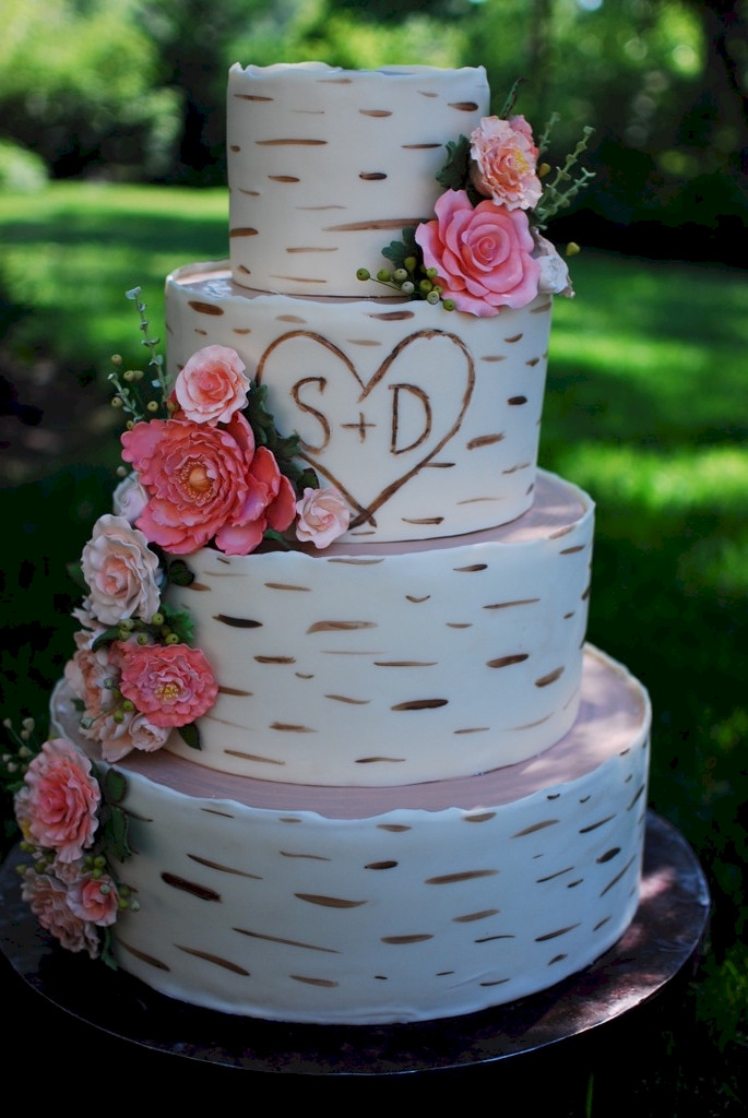 Birch Tree Wedding Cake
 Cup a Dee Cakes Blog Birch Wood Grain Wedding Cake