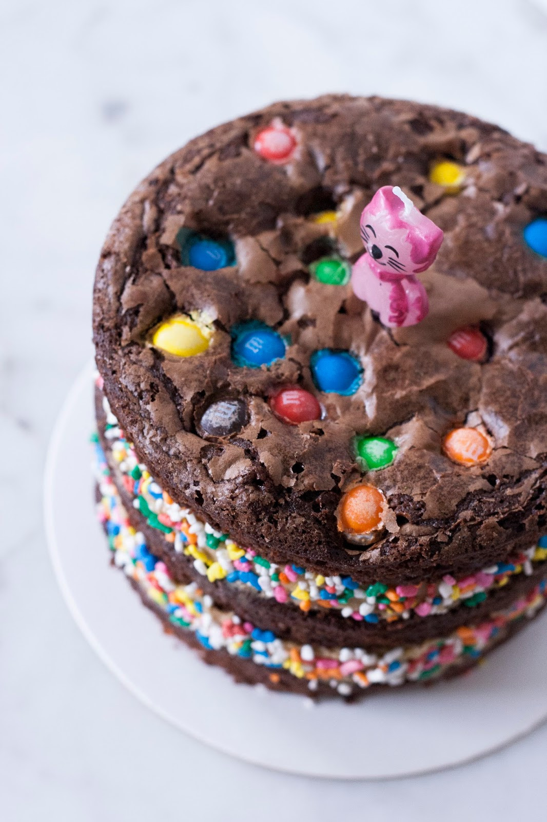 Birthday Cake Brownies
 M&M Chocolate Brownie Birthday Cake