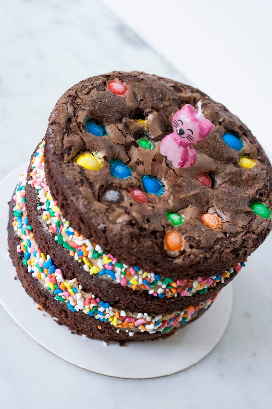 Birthday Cake Brownies
 M&M Chocolate Brownie Birthday Cake