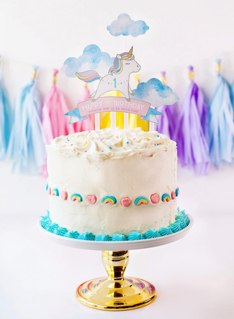 Birthday Cake Decoration
 Simple & Sweet Unicorn Birthday Party Ideas Hostess