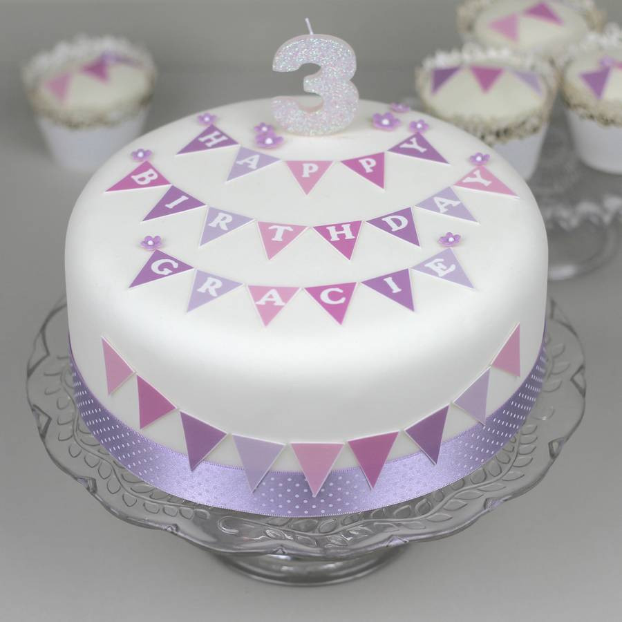 Birthday Cake Decoration
 personalised bunting birthday cake decorating kit by