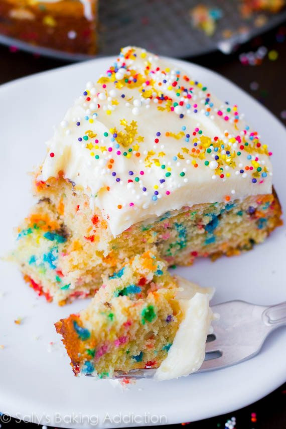 Birthday Cake Recipes From Scratch
 Easy Homemade Funfetti Cake Sallys Baking Addiction