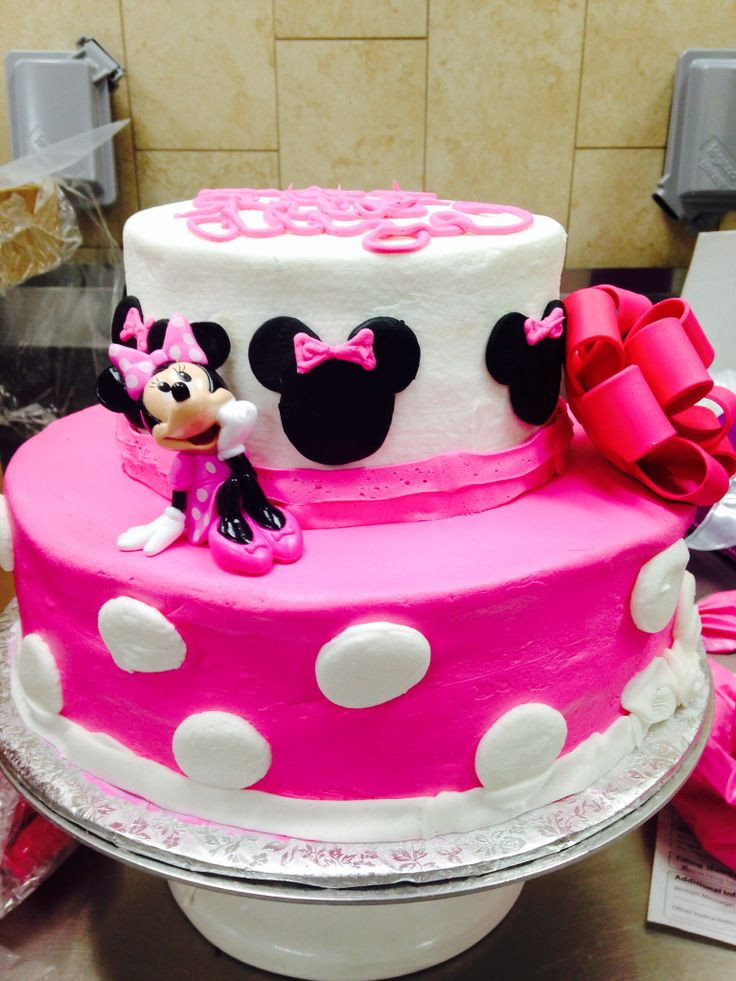 Birthday Cakes For Girls At Walmart
 Minnie Mouse cake Two tier cake Walmart cake Walmart