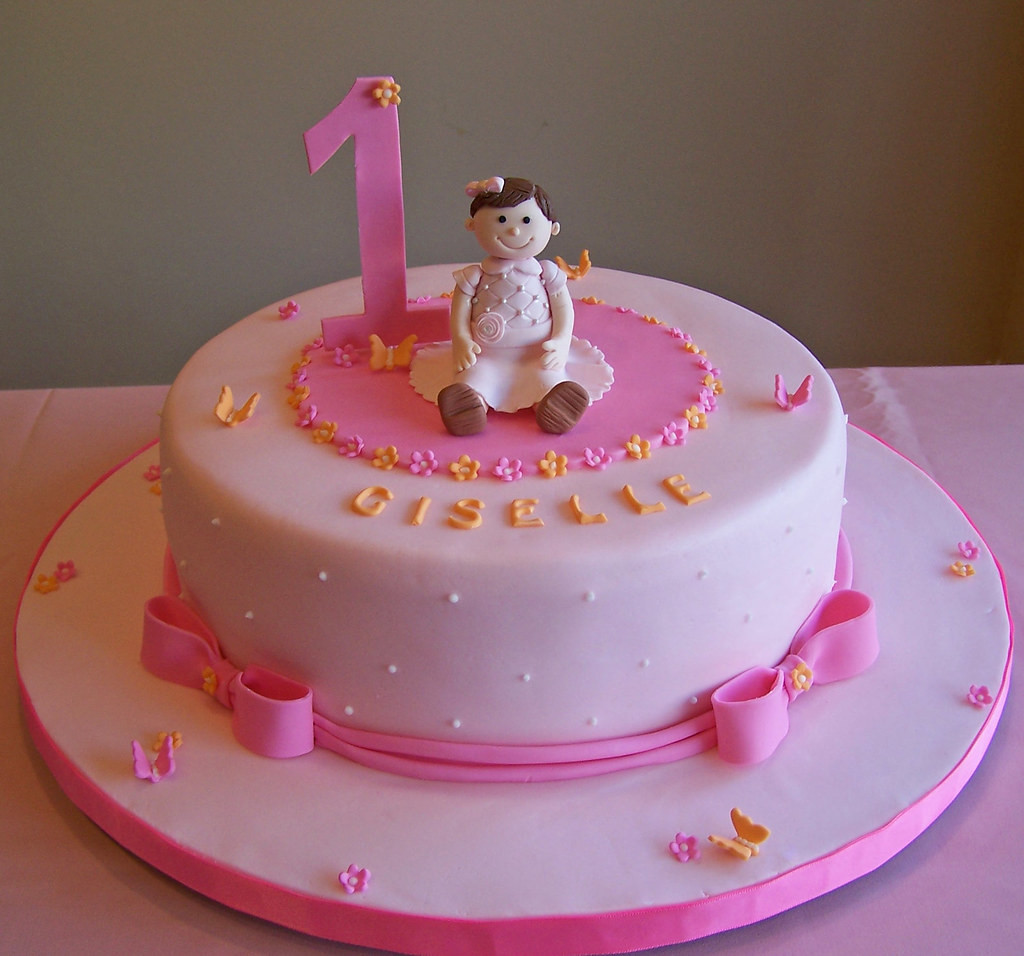 Birthday Cakes For Little Girls
 First birthday cake little girl 10" cake Beth