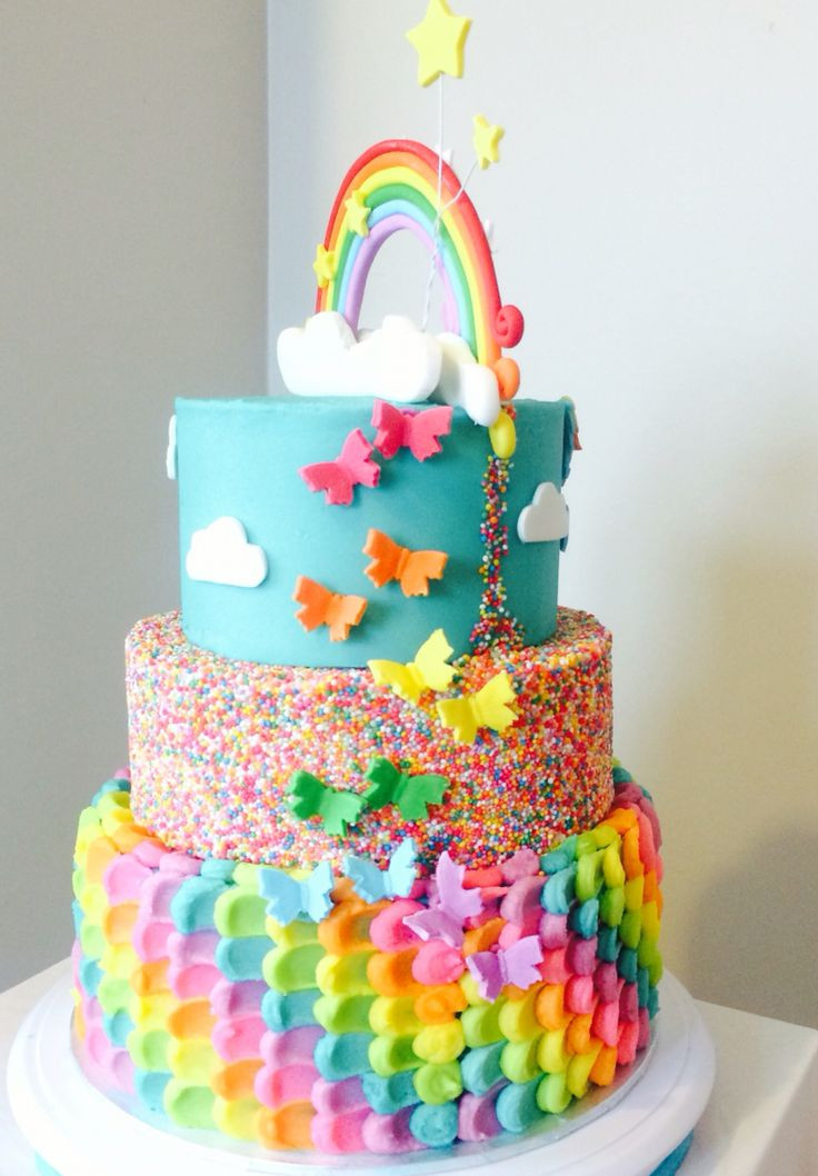 Birthday Cakes For Little Girls
 The 25 best Rainbow birthday cakes ideas on Pinterest