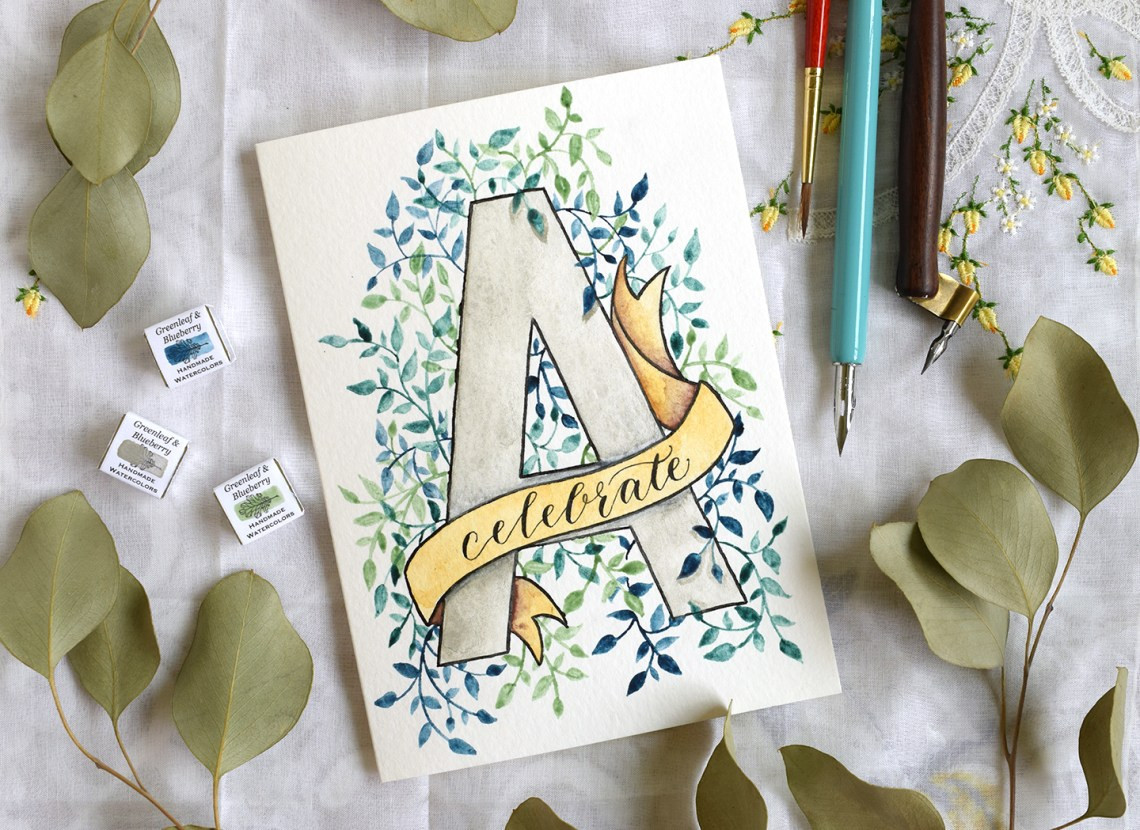 Birthday Card Diy
 Watercolor Initial DIY Birthday Card Tutorial – The