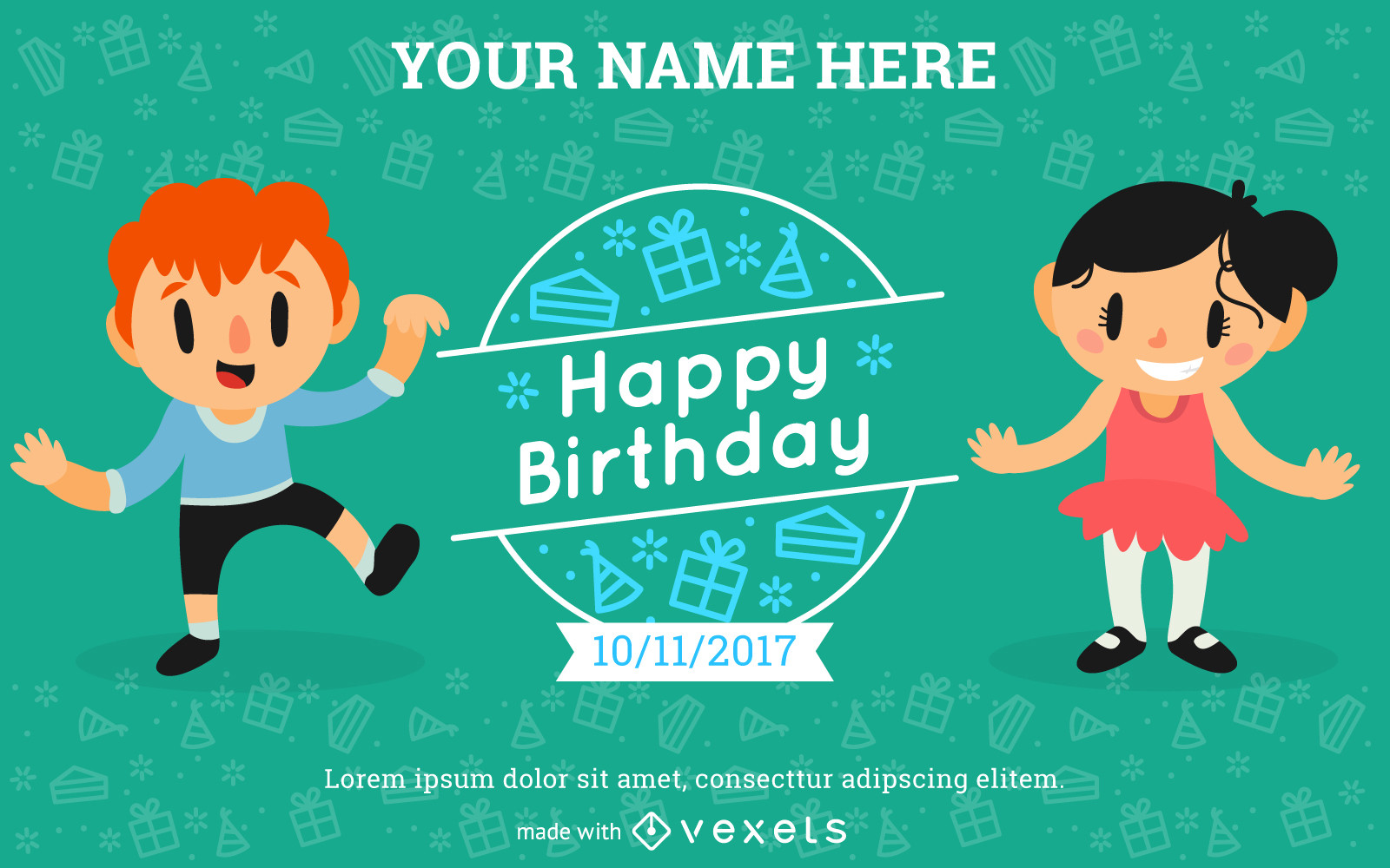 Birthday Card Maker
 Kids Birthday Invitation Card Maker Editable design