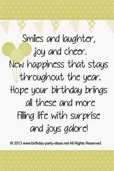 Birthday Card Verses
 Smiles and Laughter Card Sentiments