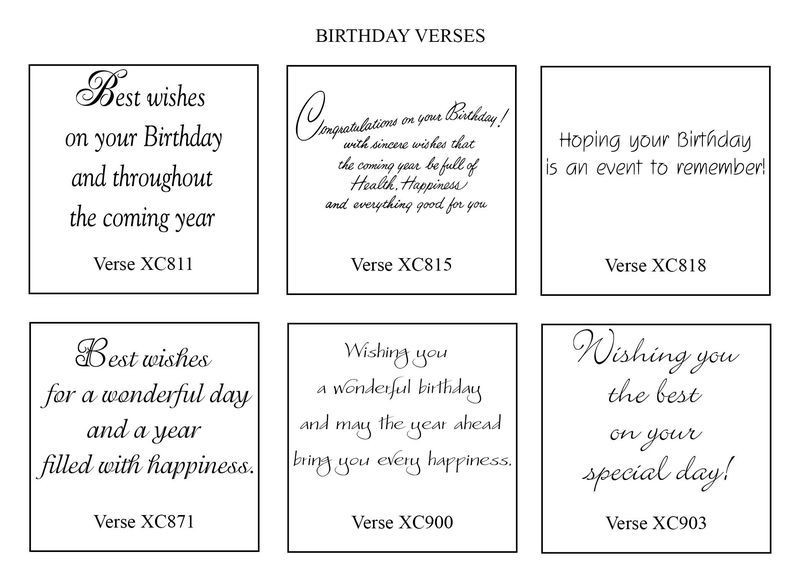 Birthday Card Verses
 card sentiments BIRTHDAY CARD VERSES