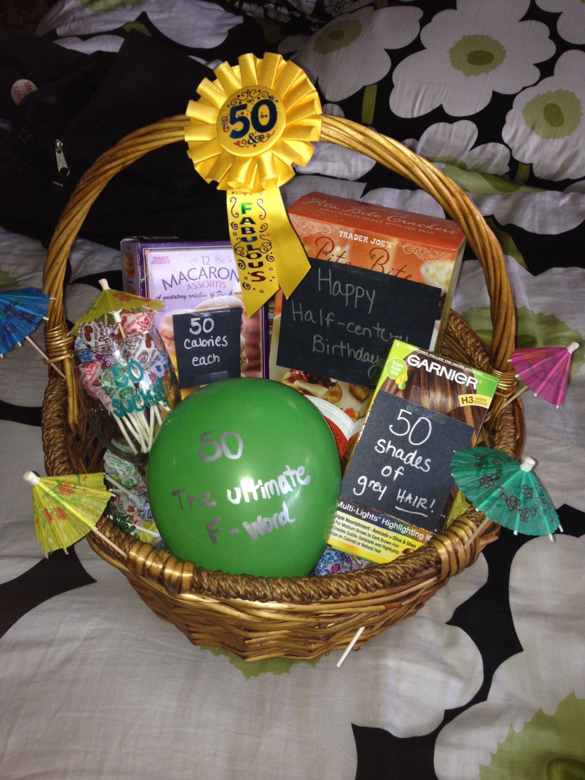 Birthday Gift Baskets For Mom
 Fun 50th birthday t basket for my mom I just filled it