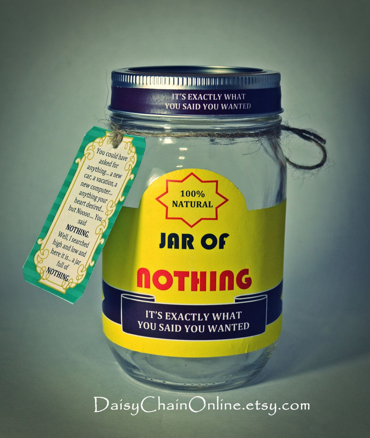 Birthday Gift For Guy Friend
 Printable Labels for DIY Jar of Nothing DIY Gag by
