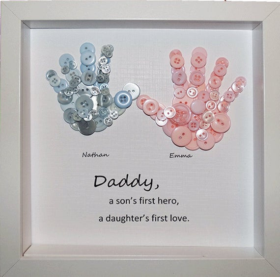 Birthday Gift Ideas For Dad From Son
 Button Handprint Personalised Daddy Gift by