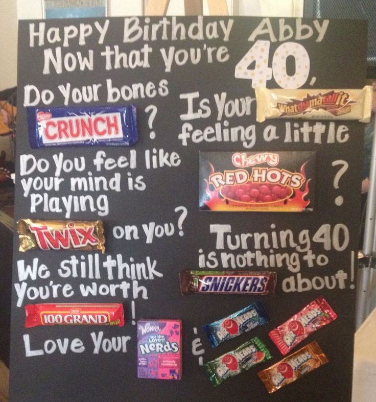 Birthday Gift Ideas For Sister Turning 40
 16 best images about candy bar boards on Pinterest