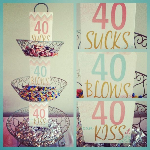 Birthday Gift Ideas For Sister Turning 40
 40 sucks 40 blows 40 can kiss it cute 40th birthday