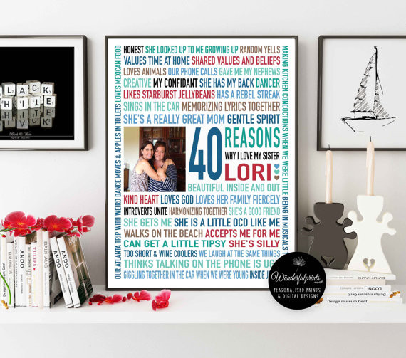 Birthday Gift Ideas For Sister Turning 40
 40th Birthday Gift For For SISTER Best Friend For Her