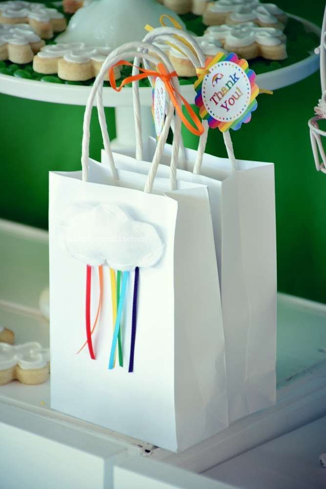 Birthday Party Favor Bags
 Pretty favor bags at a rainbow birthday party See more