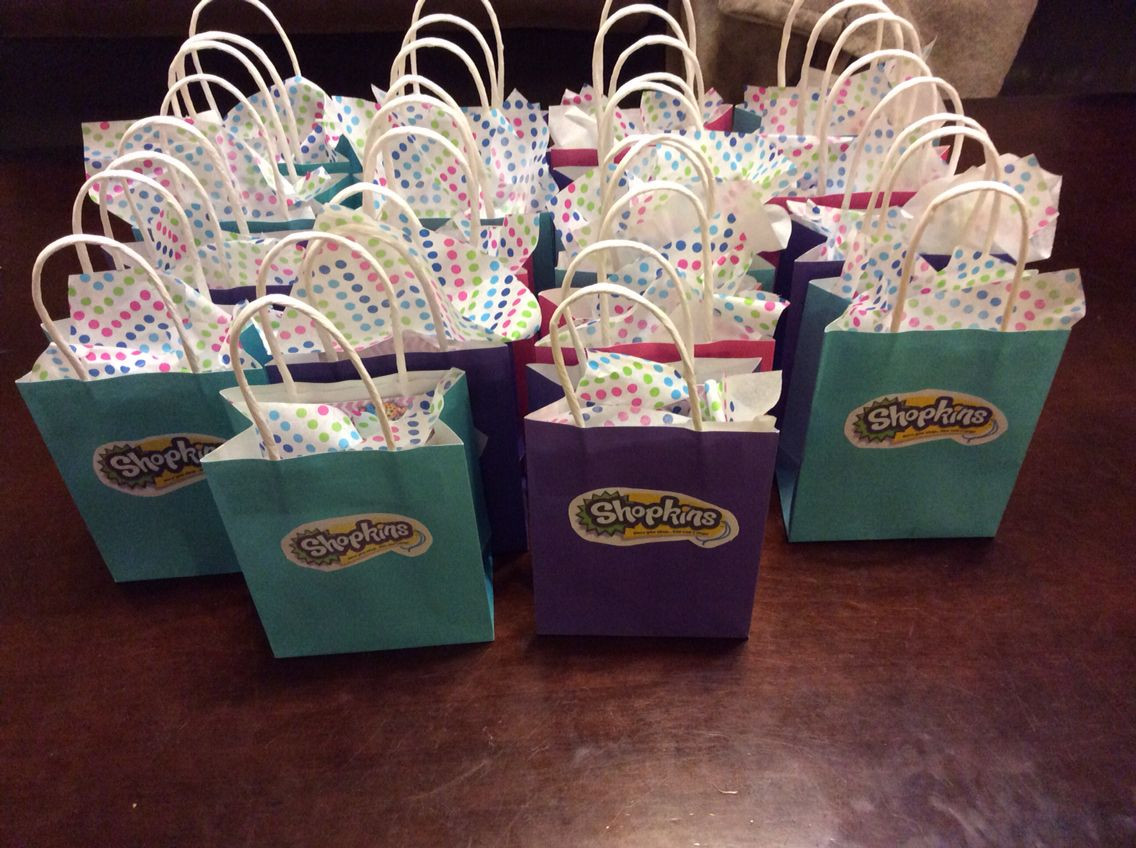 Birthday Party Favor Bags
 Shopkins Birthday Favor Bags with Shopkin themed treats