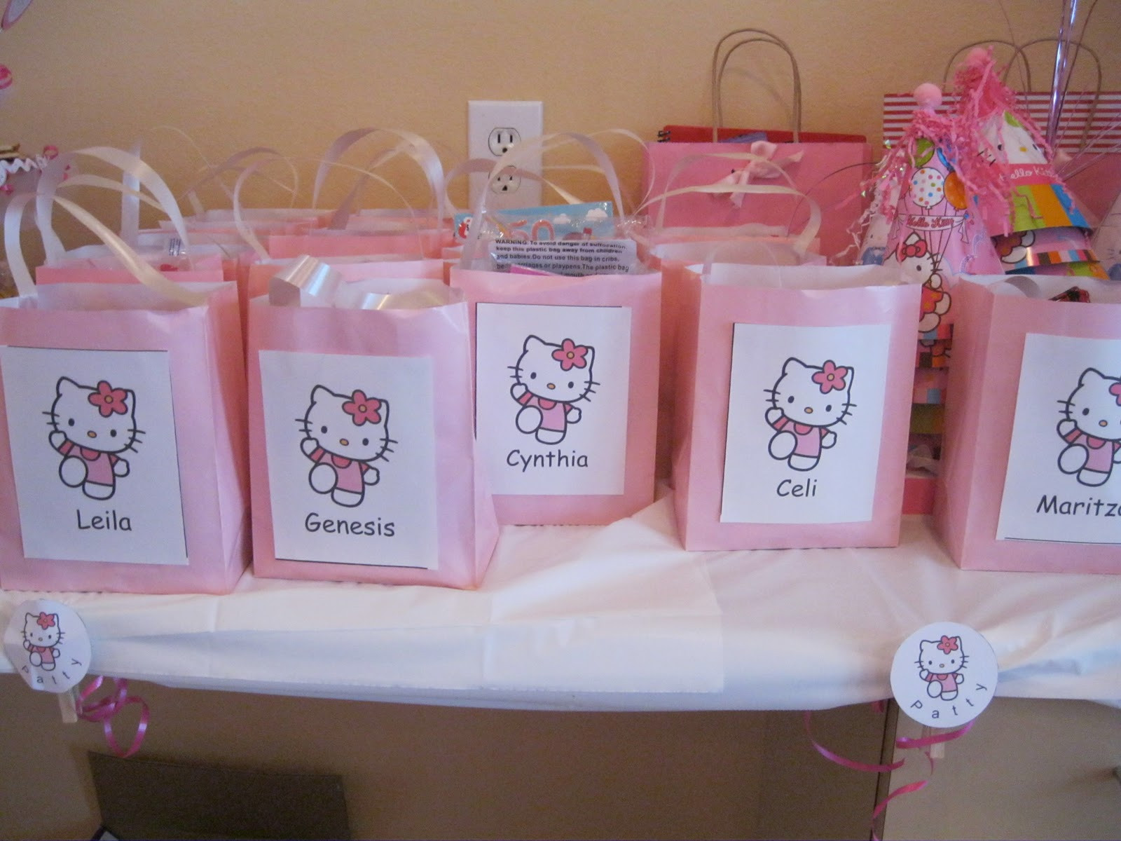Birthday Party Goodie Bags
 Cute and Sassy Designs by Bonnie Hello Kitty Goody Bags
