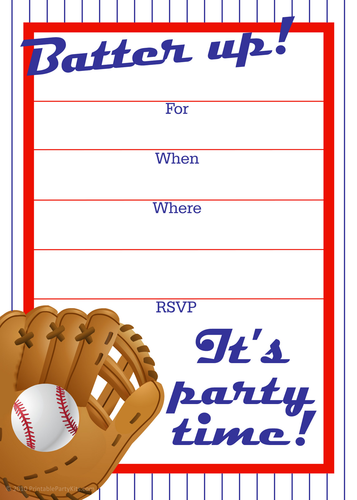Birthday Party Invitations Printable
 Free Printable Party Invitations Free Baseball Birthday