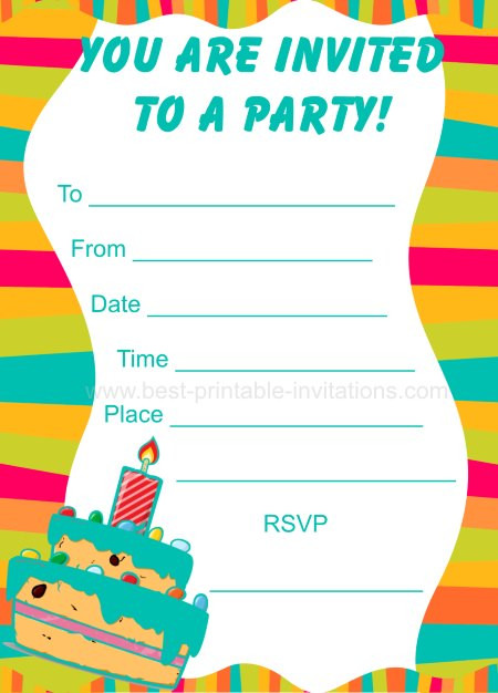 Birthday Party Invitations Printable
 Party Invitations For Kids
