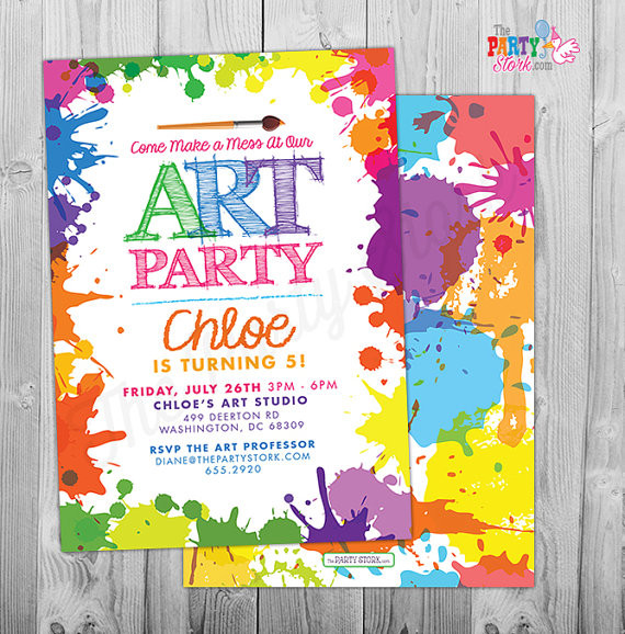 Birthday Party Invite
 Art Paint Party Invitations Printable Birthday Invitation