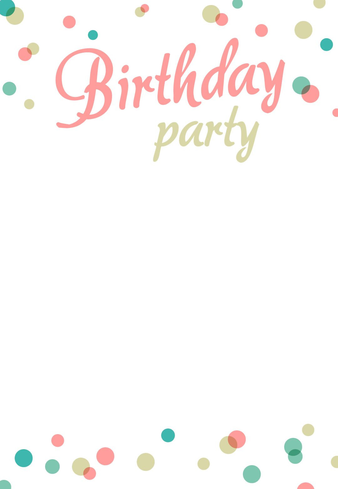 Birthday Party Invite Template
 Birthday Party Invitation Free Printable