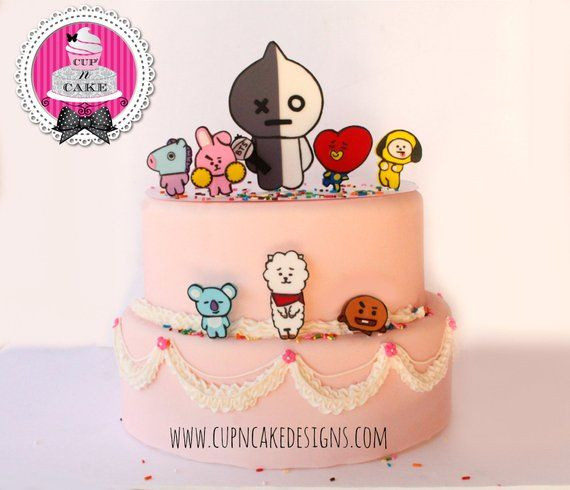 Birthday Party Supplies Near Me
 BTS BT21 fondant cake topper set in 2019 Products