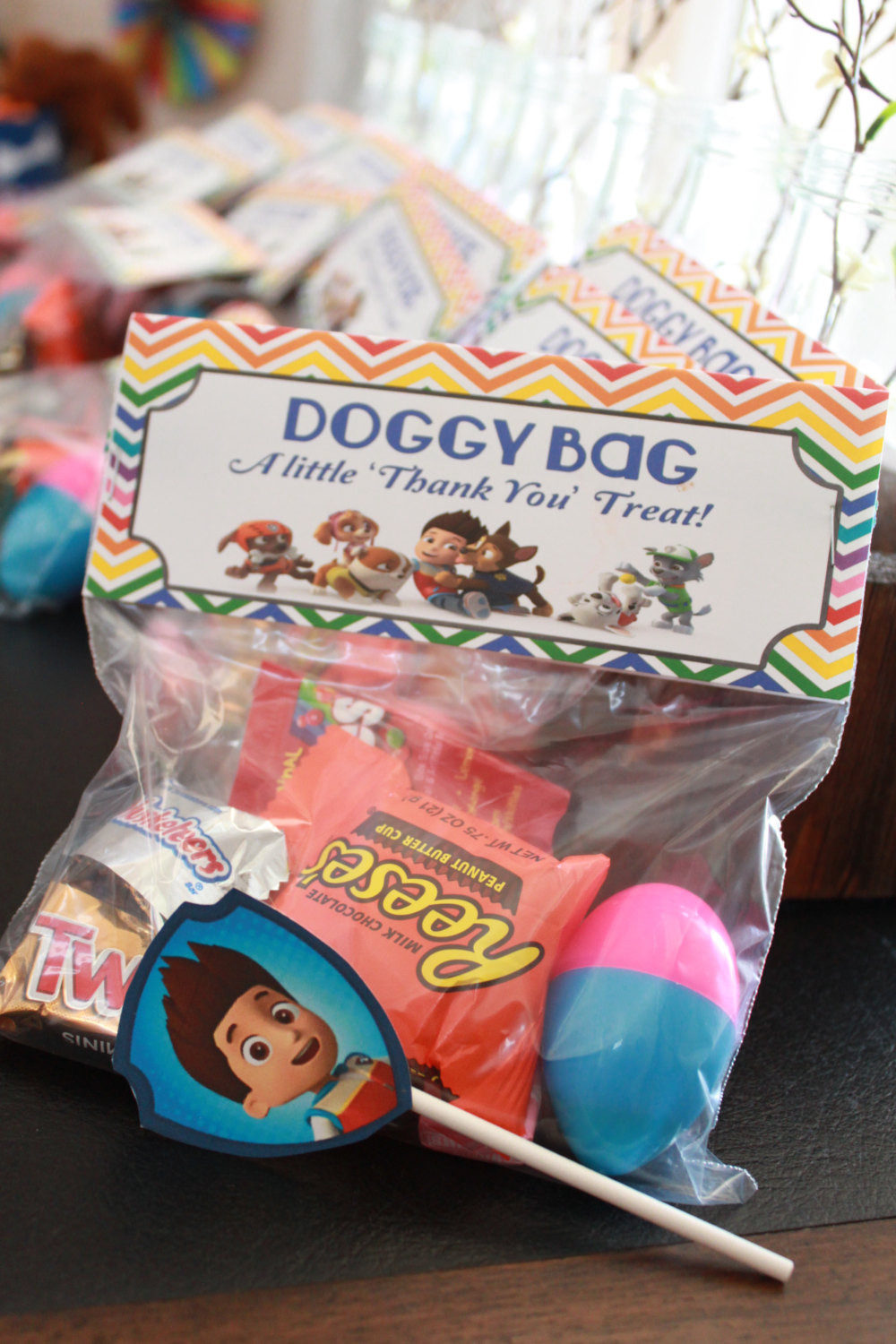 Birthday Party Treat Bag Ideas
 Paw Patrol Doggy Bag Treat Bag Topper