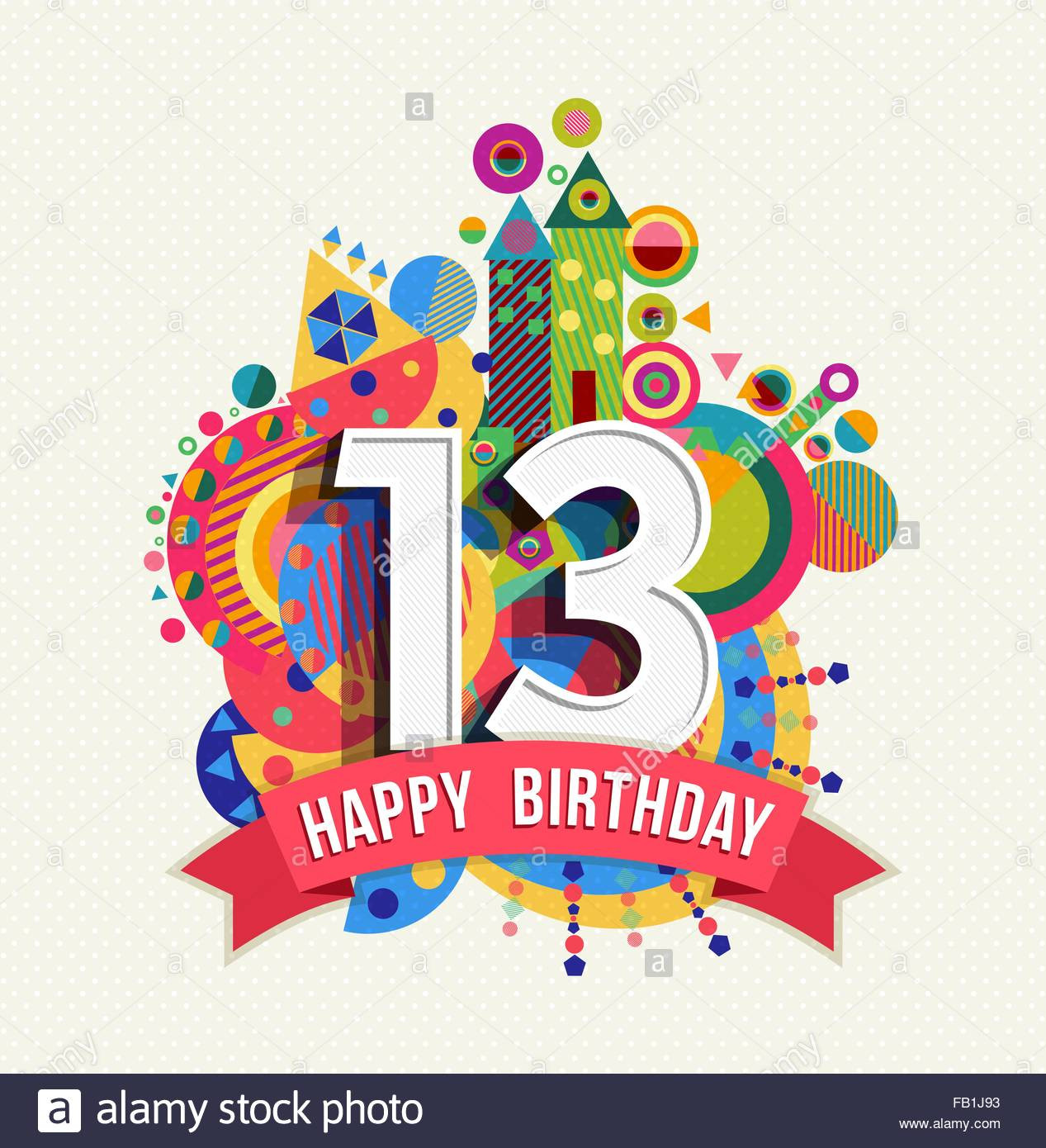 Birthday Wishes For 13 Year Old
 Happy Birthday thirteen 13 year fun celebration greeting