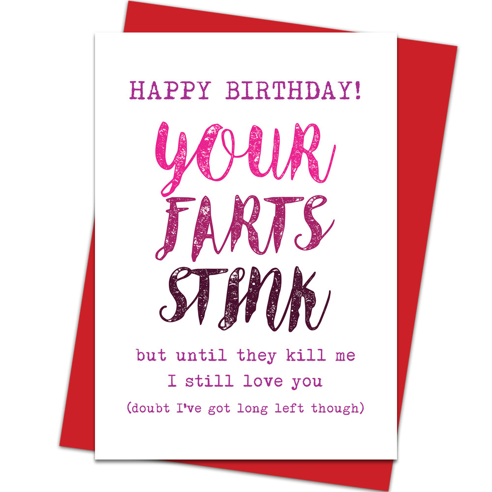 Birthday Wishes For Husband Funny
 Funny Happy Birthday Card Boyfriend Husband Girlfriend