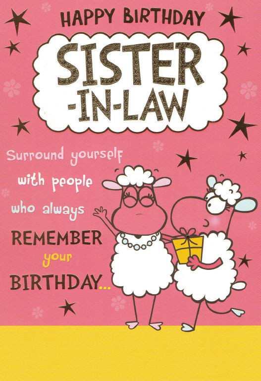 Birthday Wishes For Sister In Law
 funny humorous SISTER IN LAW happy birthday card 2 x