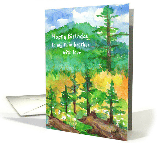 Birthday Wishes For Twins
 Happy Birthday Twin Brother Forest Mountain Trees card