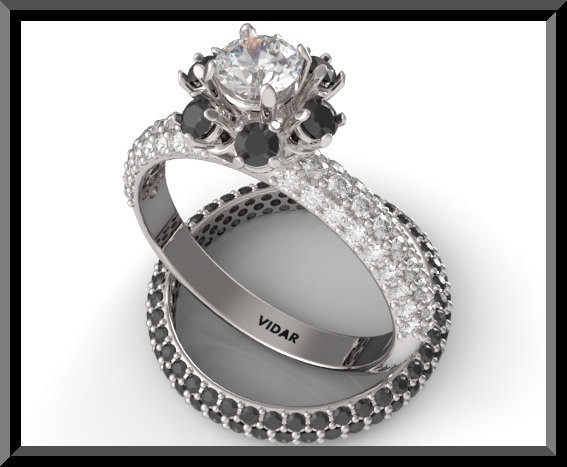 Black And White Wedding Ring Sets
 Black And White Diamond Wedding Ring Set