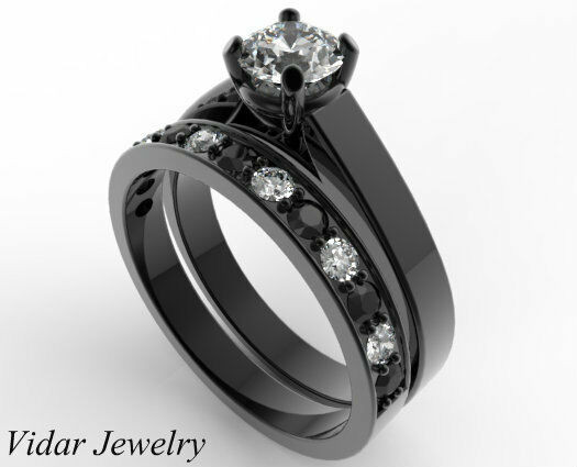 Black And White Wedding Ring Sets
 Unique Alternating Black And White Diamond Wedding Ring