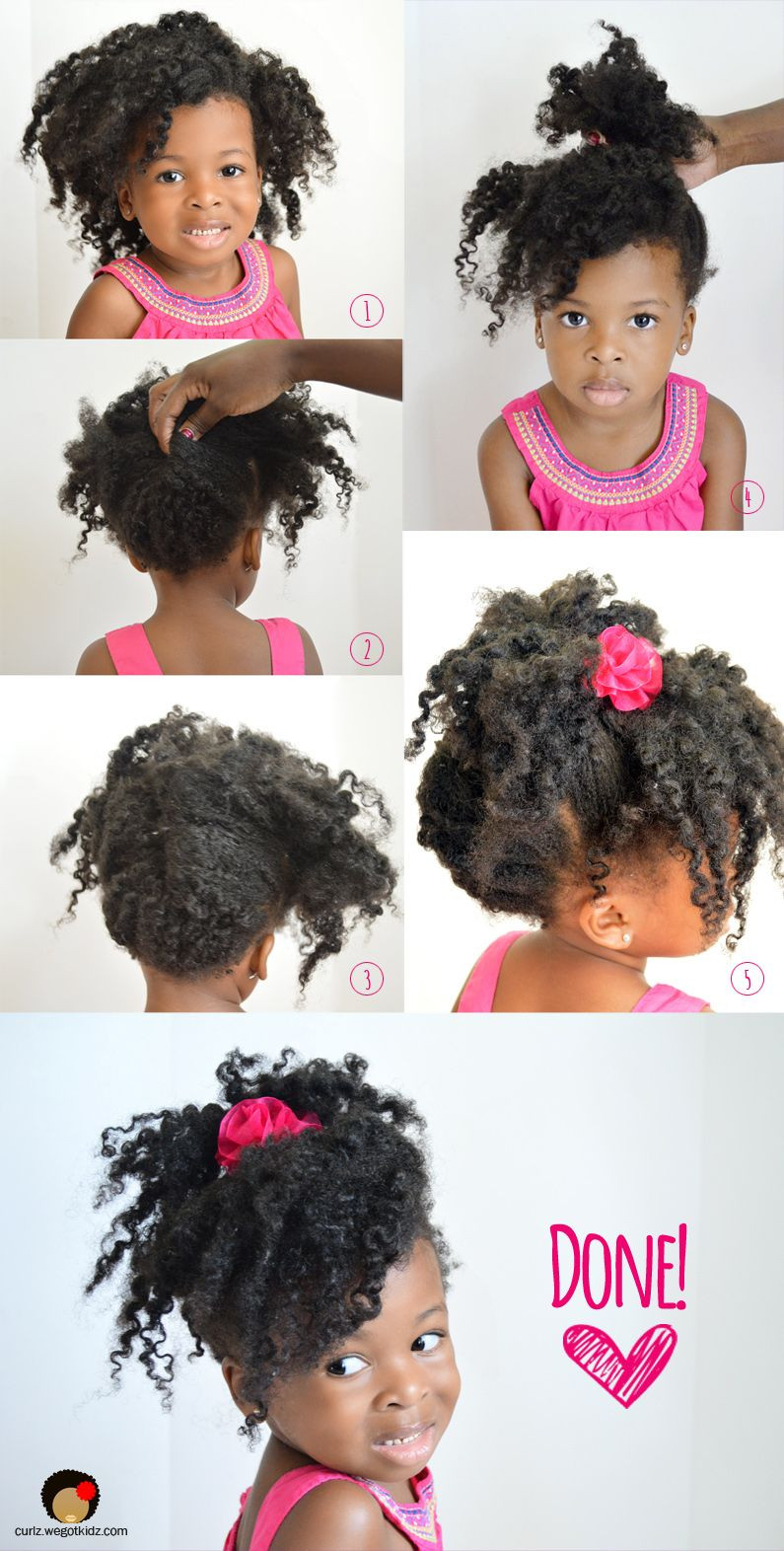 Black Child Hair Products
 Twistout Updo with Flower Accent Step by Step