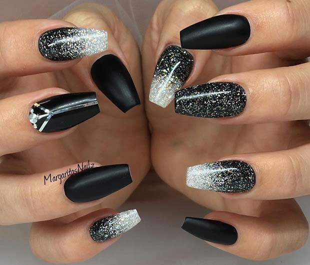 Black Glitter Ombre Nails
 23 Cute and Simple Ideas for Ombre Nails