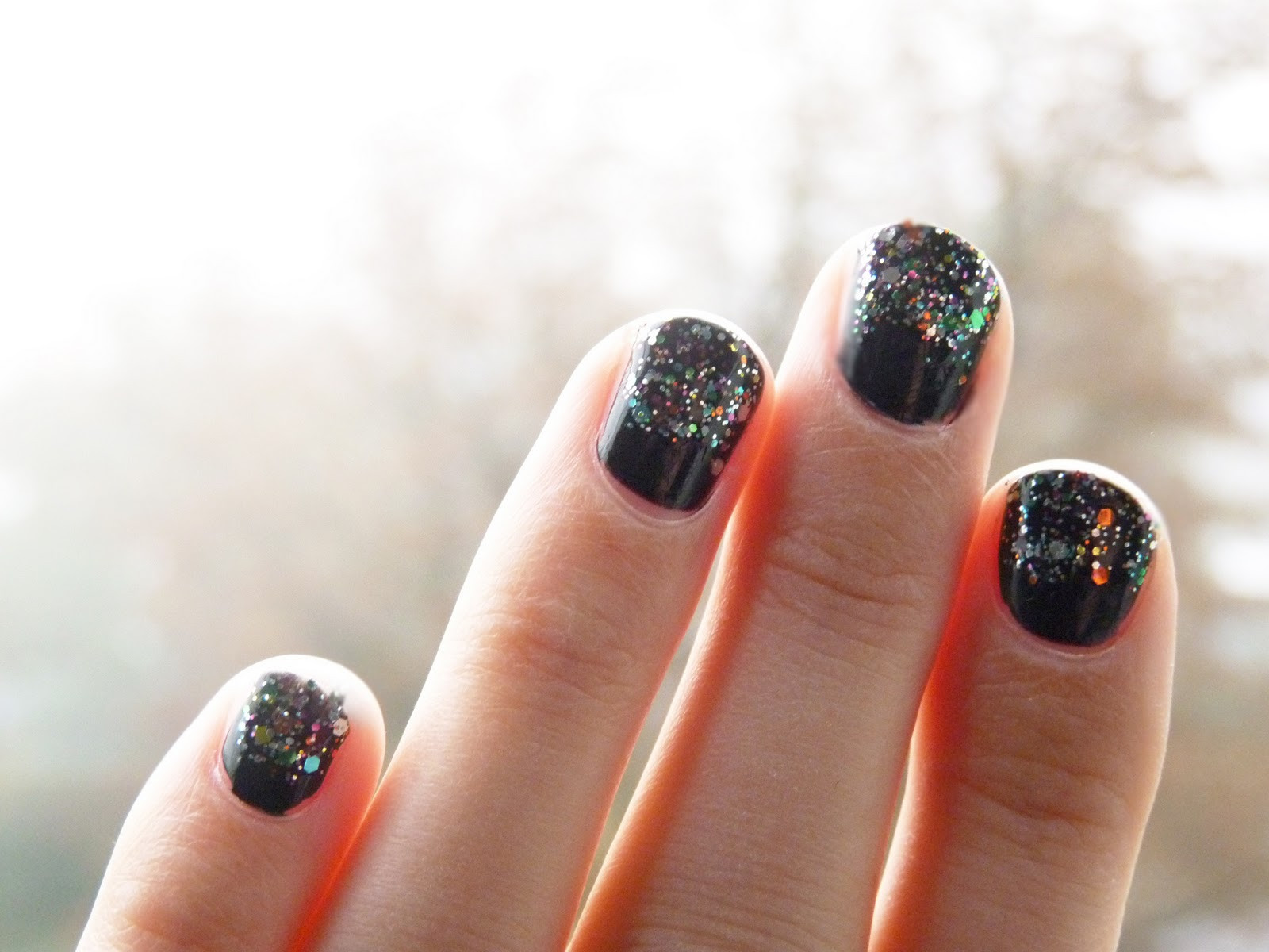 Black Glitter Ombre Nails
 ombre sparkle – fork and flower