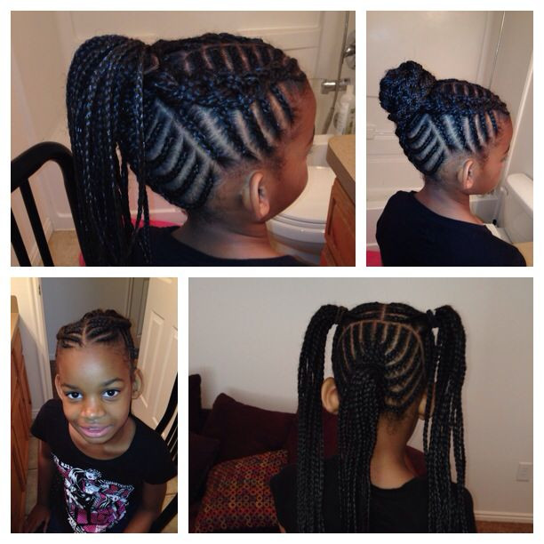 Black Little Girl Hairstyles With Weave
 Fishbone Braids Cornrows Hair & Make Up
