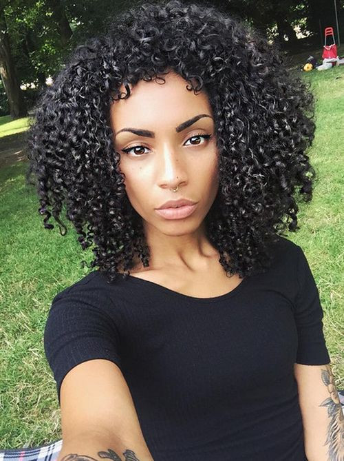 Black Natural Curly Hairstyles For Medium Length Hair
 40 Cute Styles Featuring Curly Hair with Bangs
